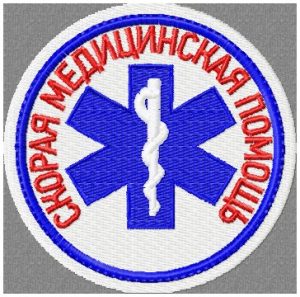 Нашивка Скорой медицинской помощи с синей снежинкой